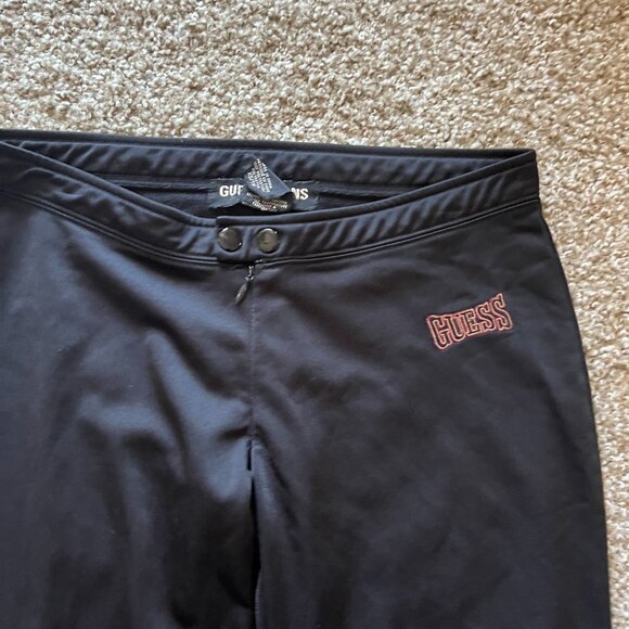 Guess Jeans Athletic Black Low Rise Wide Leg Pants w/ Snap Bottom Legs XS/TP - Picture 5 of 16